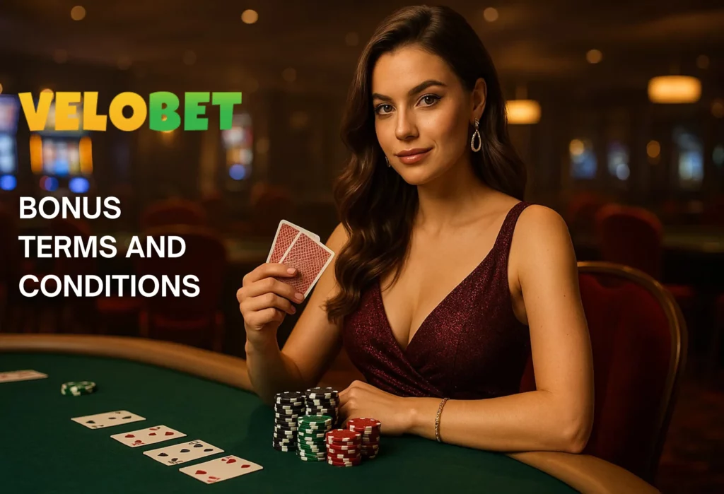 Velobet Casino bonus terms and conditions.