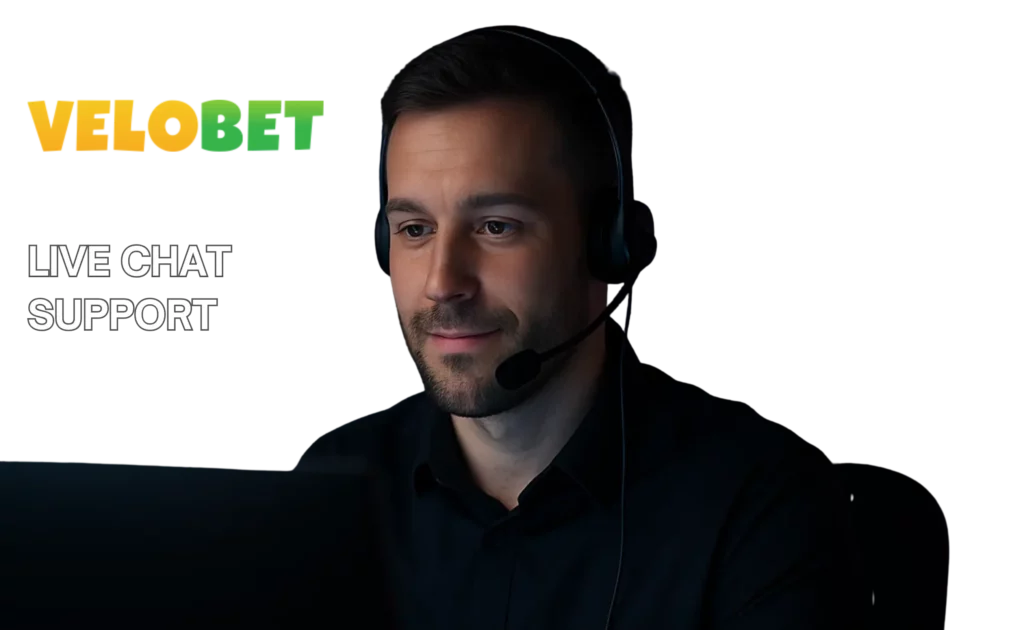 Velobet Casino live chat support.