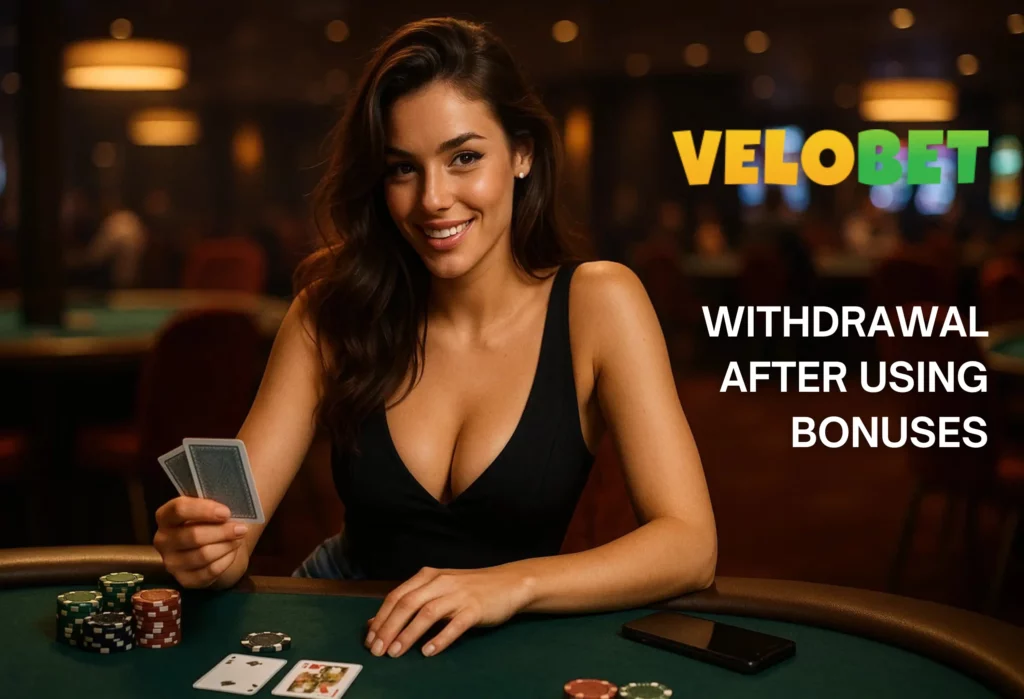 Withdrawal after using bonuses on Velobet Casino.